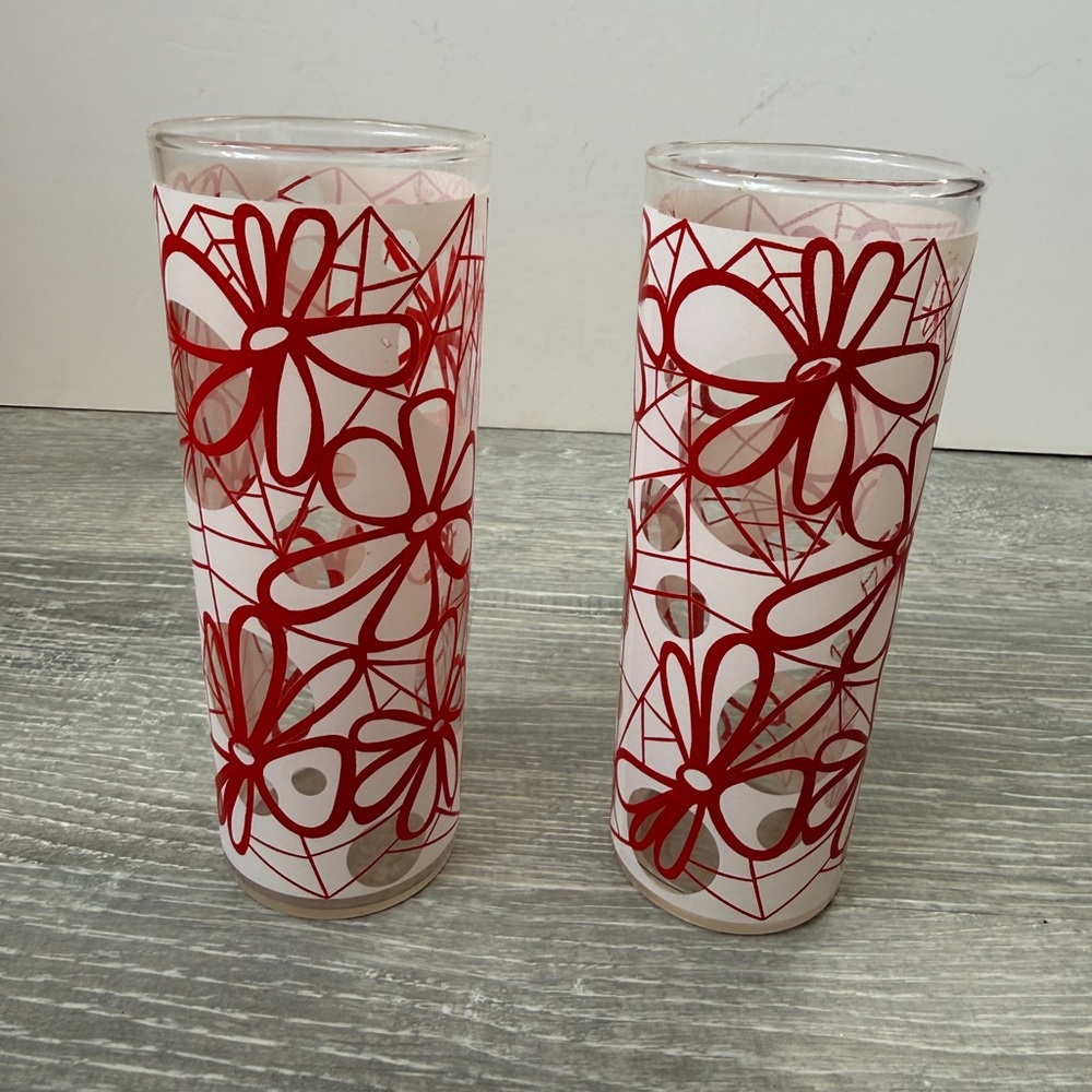 2 x vintage Dominion glass hi ball glasses